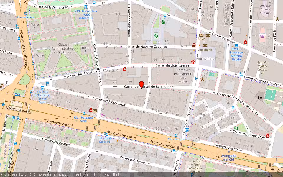 Mapa de Subasta Inmueble (Trastero) en Valencia, Valencia/València