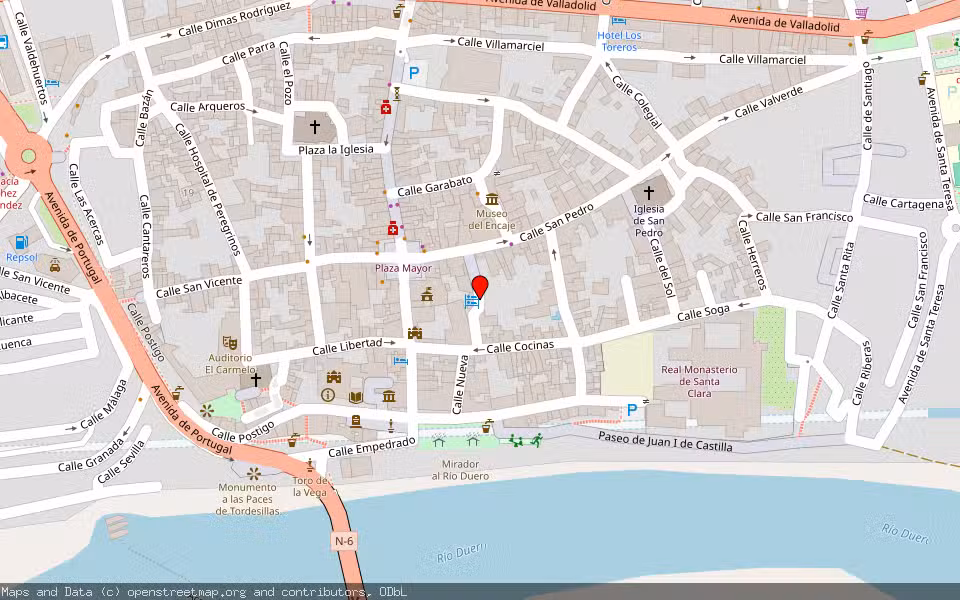 Mapa de Subasta Inmueble (Garaje) en Tordesillas, Valladolid