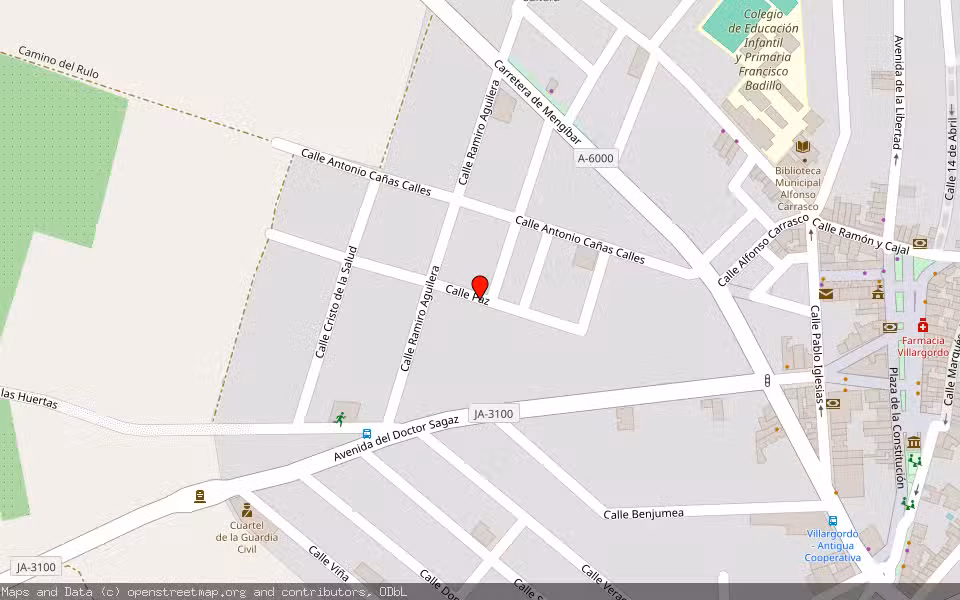 Mapa de Subasta Inmueble (Vivienda) en Jaen, Jaén