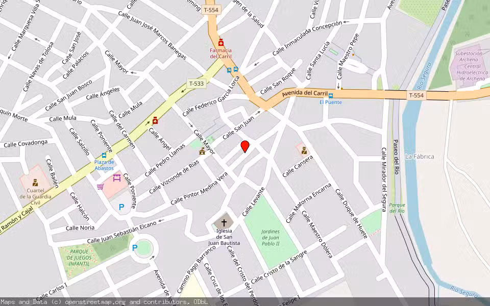 Mapa de Subasta Inmueble (Vivienda) en Archena, Murcia