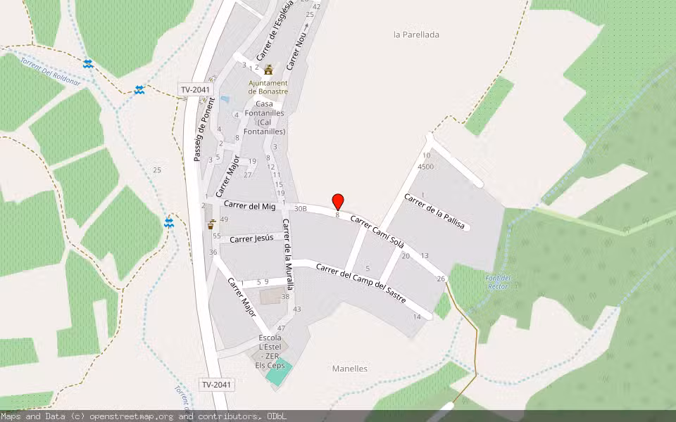 Mapa de Subasta Inmueble (Vivienda) en Bonastre, Tarragona
