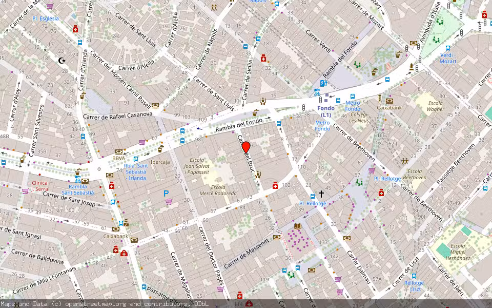 Mapa de Subasta Inmueble (Vivienda) en Santa Coloma De Gramenet, Barcelona