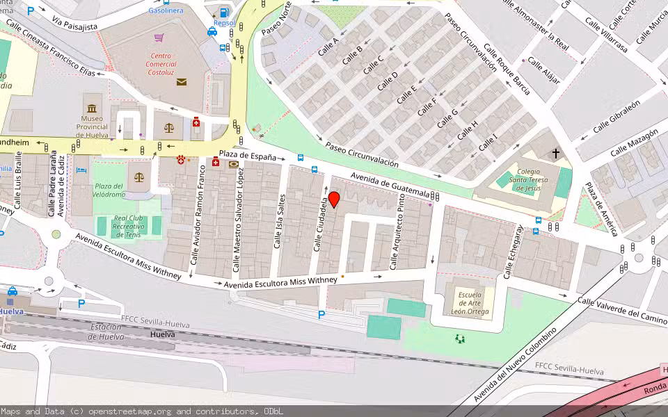 Mapa de Subasta Inmueble (Vivienda) en Huelva
