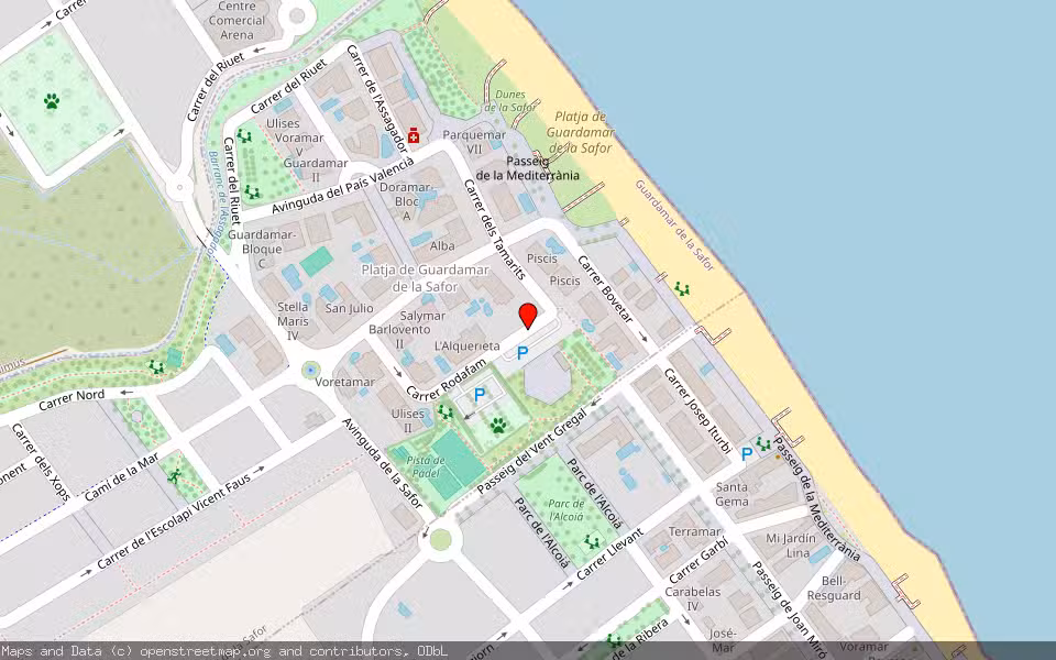 Mapa de Subasta Inmueble (Garaje) en Guardamar De La Safor, Valencia/València