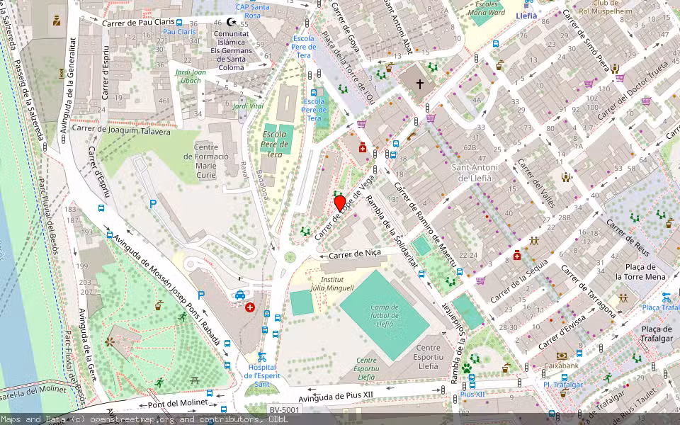 Mapa de Subasta Inmueble (Garaje) en Badalona, Barcelona