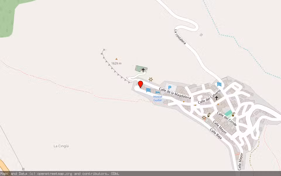 Mapa de Subasta Inmueble (Trastero) en Gudar, Teruel