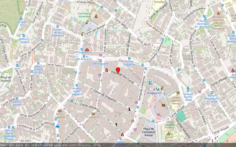 Mapa de Subasta Inmueble (Vivienda) en Santa Coloma De Gramanet, Barcelona