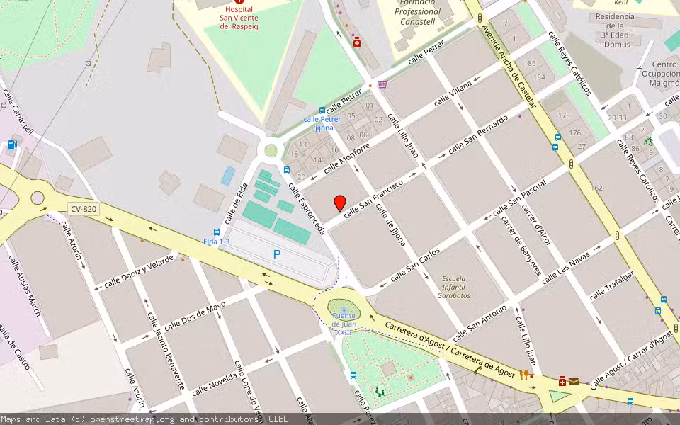 Mapa de Subasta Inmueble (Vivienda) en San Vicente Del Raspeig, Alicante/Alacant