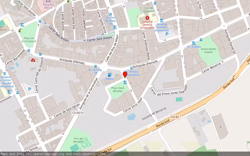 Mapa de Subasta Inmueble (Vivienda) en Ontinyent, Valencia/València