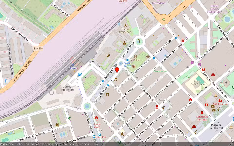 Mapa de Subasta Inmueble (Vivienda) en Reus, Tarragona