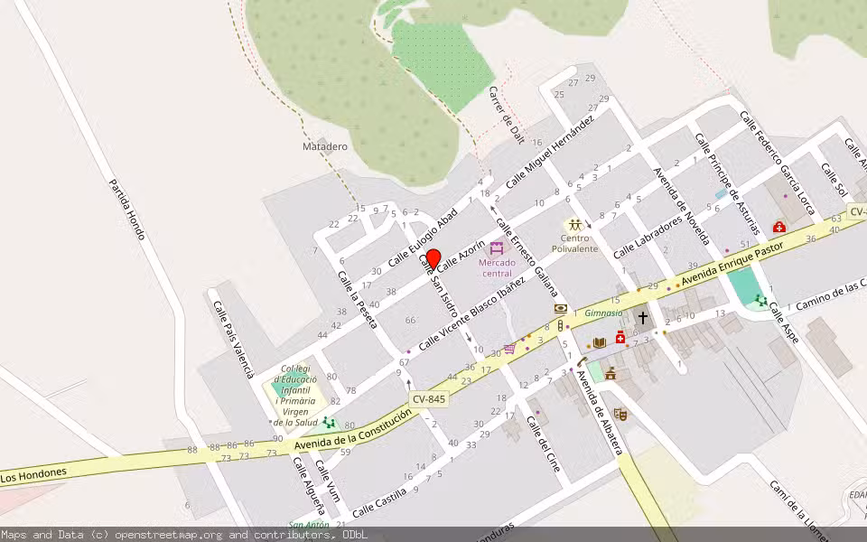 Mapa de Subasta Inmueble (Vivienda) en Hondon De Los Frailes, Alicante/Alacant