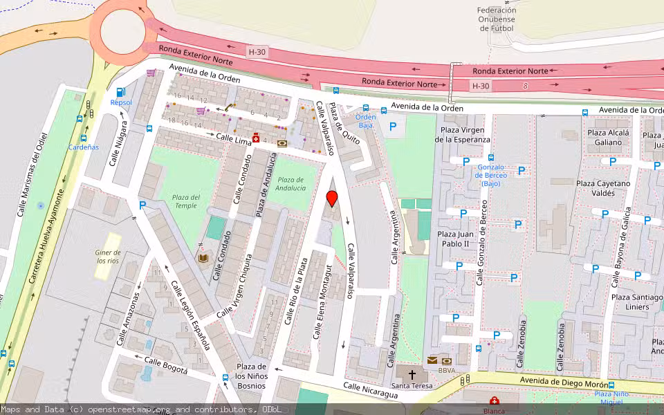 Mapa de Subasta Inmueble (Vivienda) en Huelva