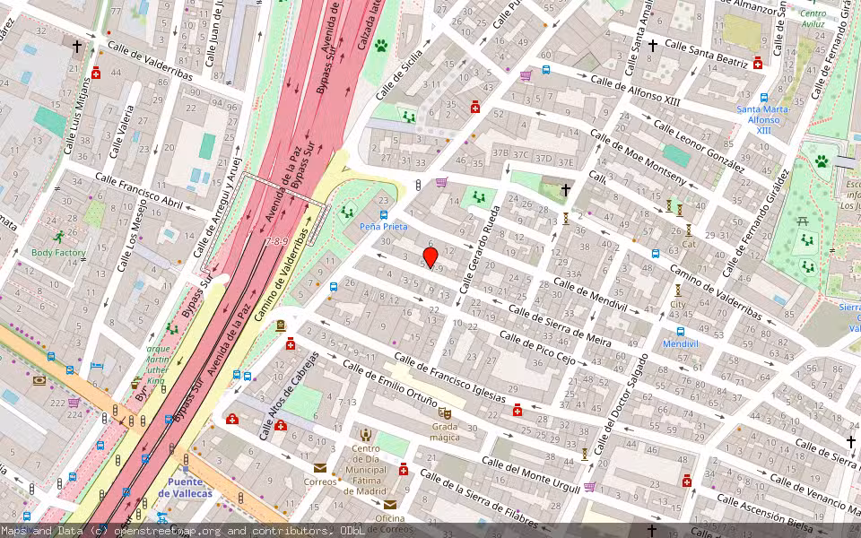 Mapa de Subasta Inmueble (Garaje) en Madrid