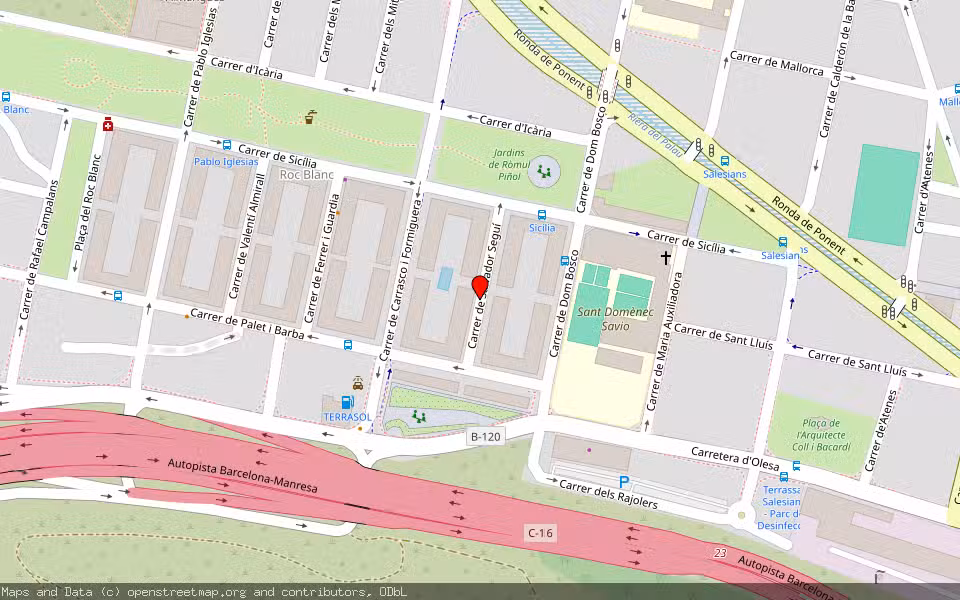 Mapa de Subasta Inmueble (Garaje) en Terrassa, Barcelona