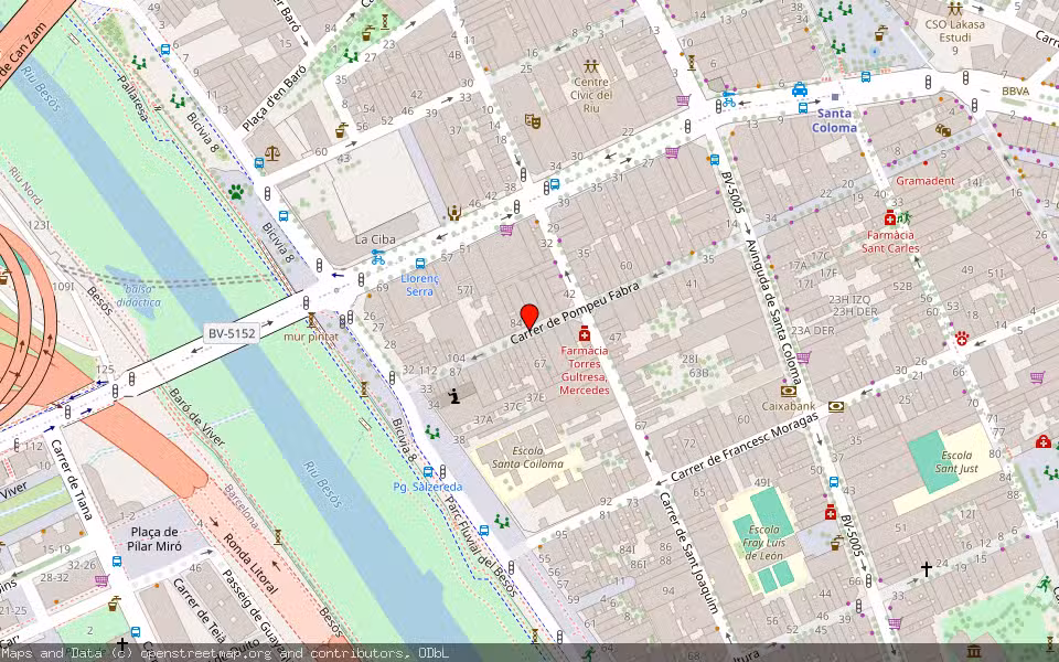Mapa de Subasta Inmueble (Local comercial) en Santa Coloma De Gramenet, Barcelona