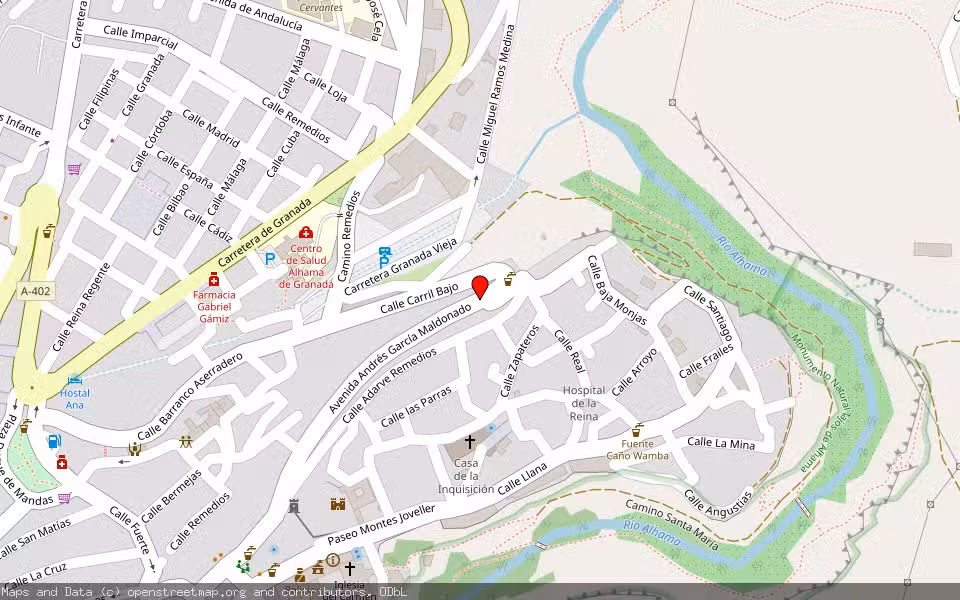 Mapa de Subasta Inmueble (Vivienda) en Alhama De Granada, Granada