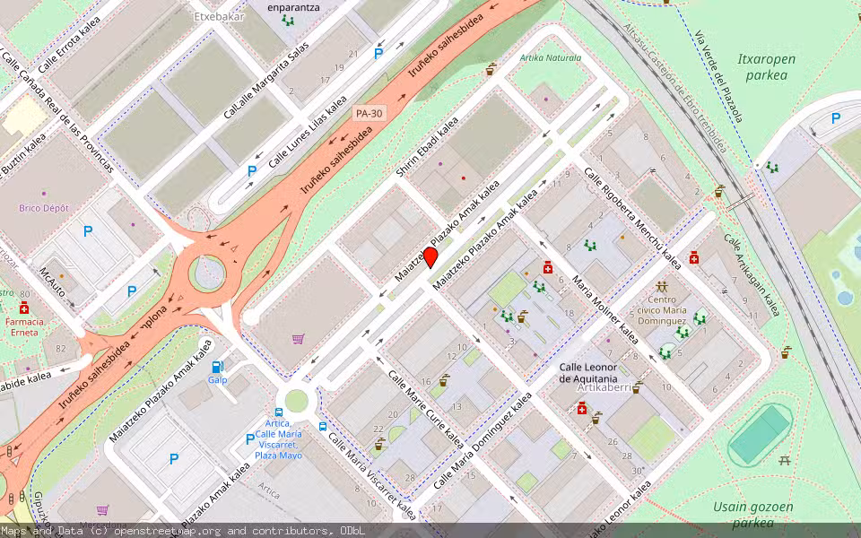 Mapa de Subasta Inmueble (Garaje) en Berrioplano, Navarra