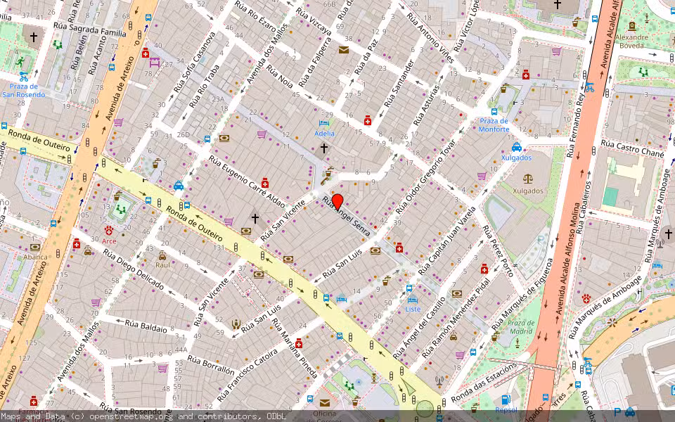 Mapa de Subasta Inmueble (Vivienda) en Coruña (a), A Coruña