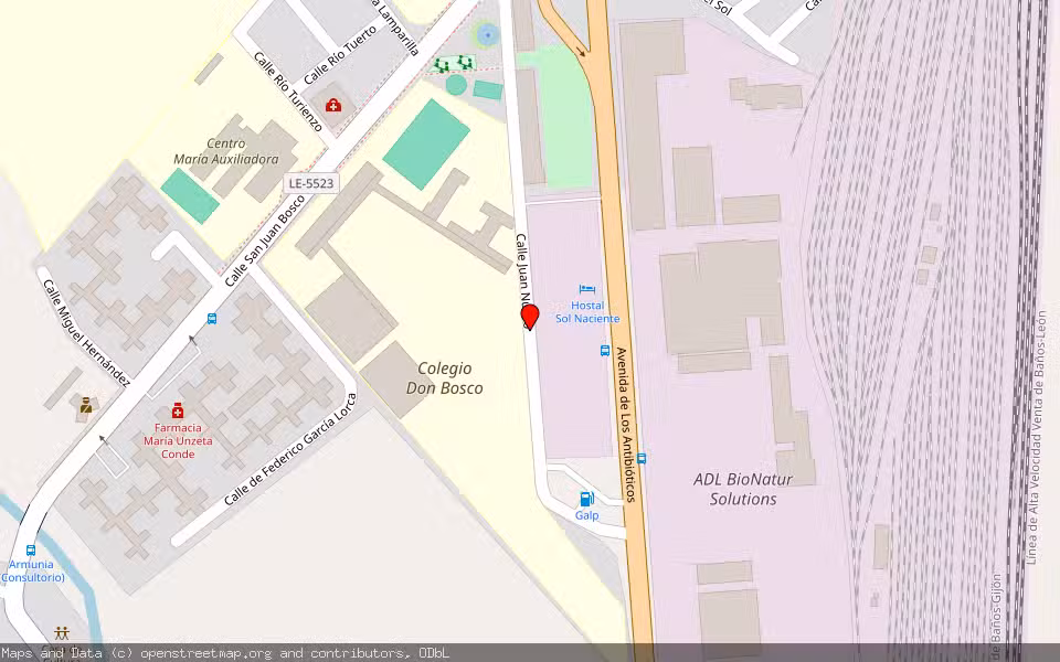 Mapa de Subasta Inmueble (Local comercial) en Leon, León