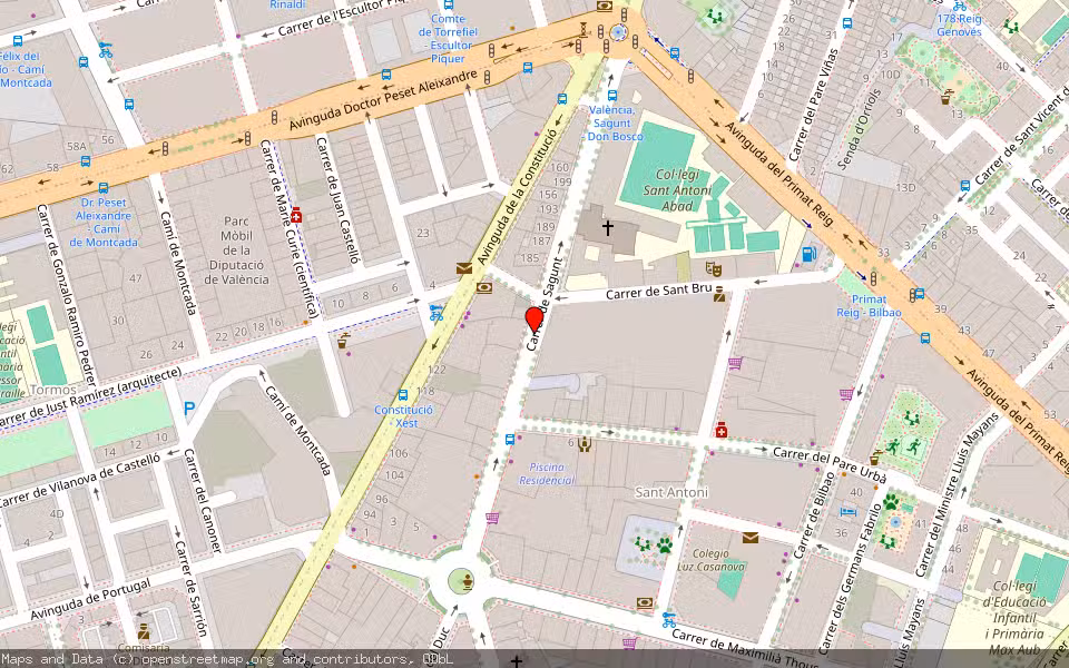 Mapa de Subasta Inmueble (Local comercial) en Valencia, Valencia/València