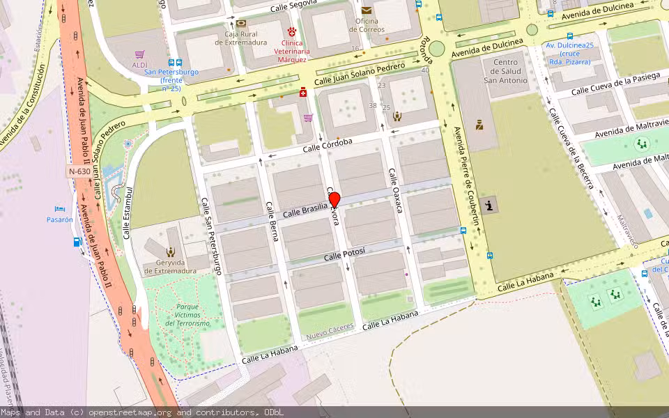 Mapa de Subasta Inmueble (Vivienda) en Caceres, Cáceres