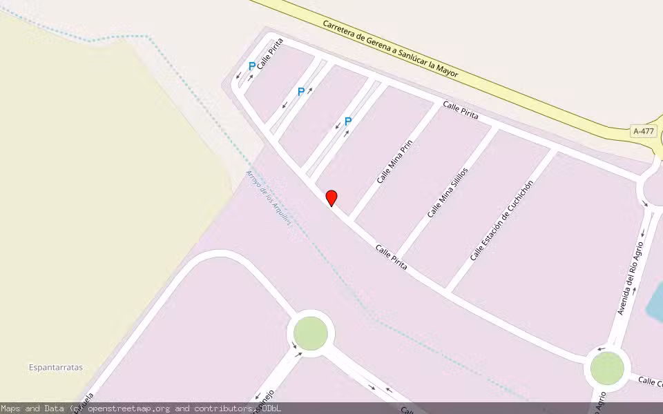 Mapa de Subasta Inmueble (Nave industrial) en Aznalcollar, Sevilla