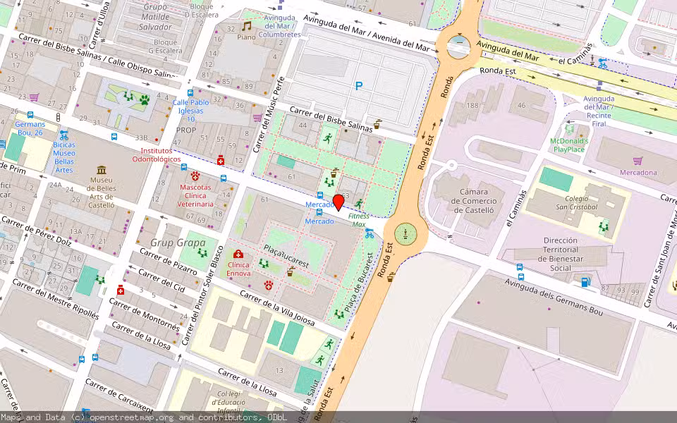 Mapa de Subasta Inmueble (Vivienda) en Castellon, Castellón/Castelló