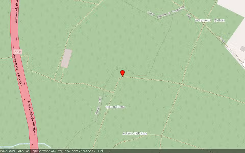 Mapa de Subasta Inmueble (Finca rústica) en Ames, A Coruña