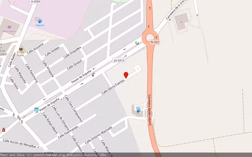 Mapa de Subasta Inmueble (Garaje) en Mengibar, Jaén