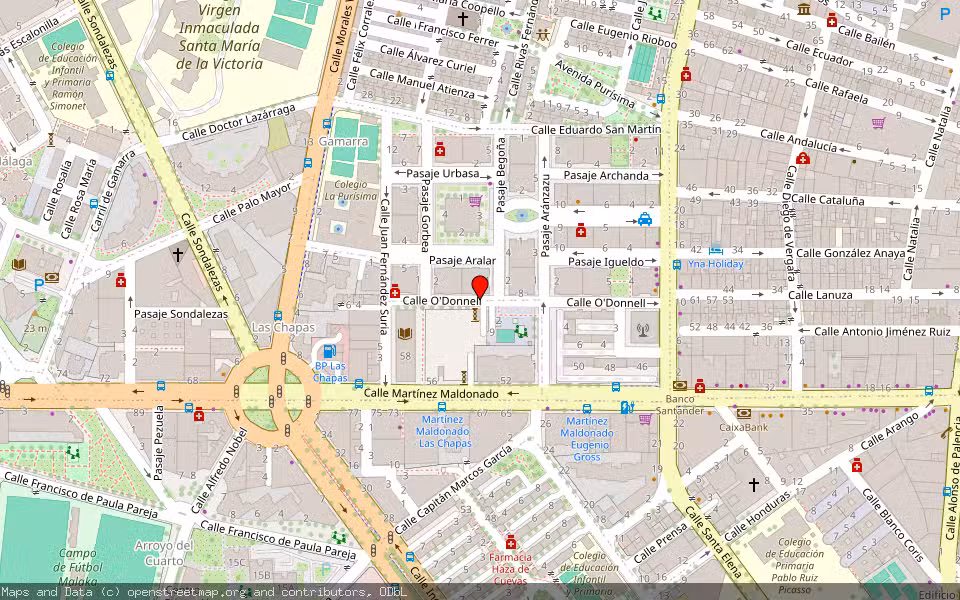 Mapa de Subasta Inmueble (Garaje) en Malaga, Málaga