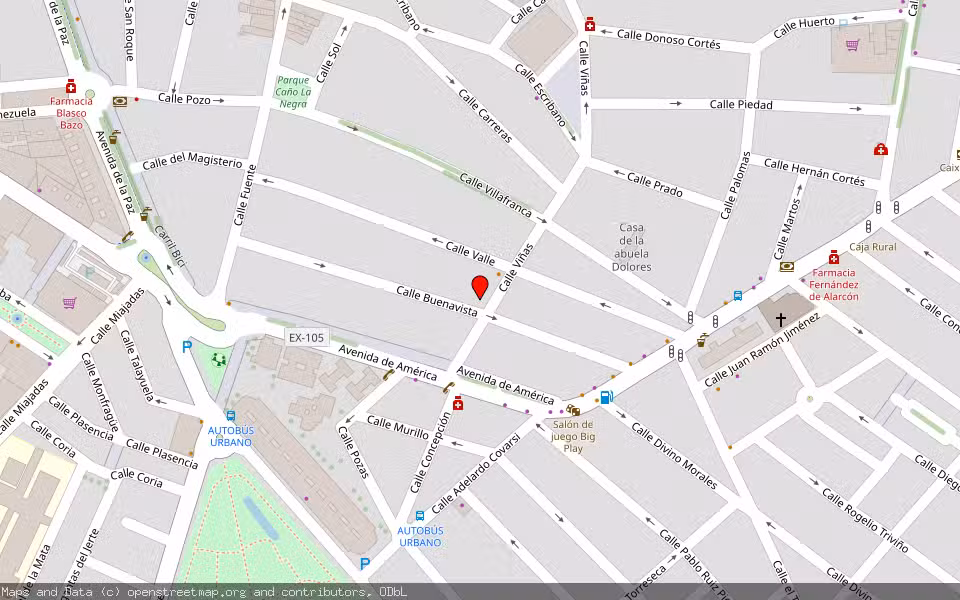 Mapa de Subasta Inmueble (Vivienda) en Almendralejo, Badajoz