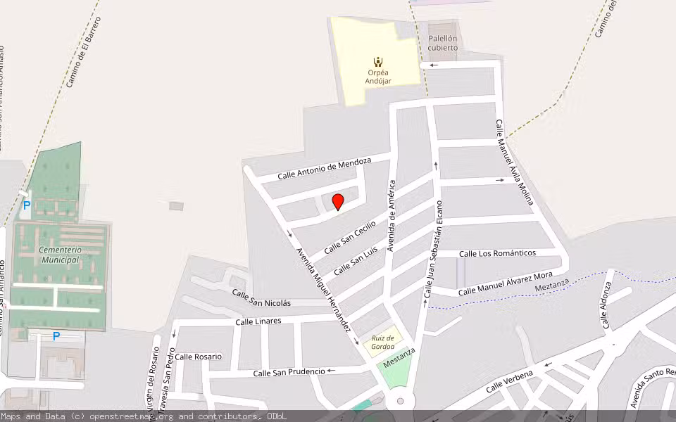 Mapa de Subasta Inmueble (Nave industrial) en Andujar, Jaén