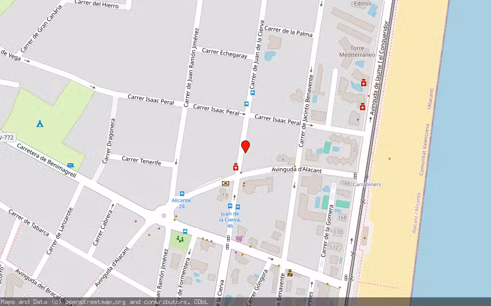 Mapa de Subasta Inmueble (Vivienda) en El Campello, Alicante/Alacant