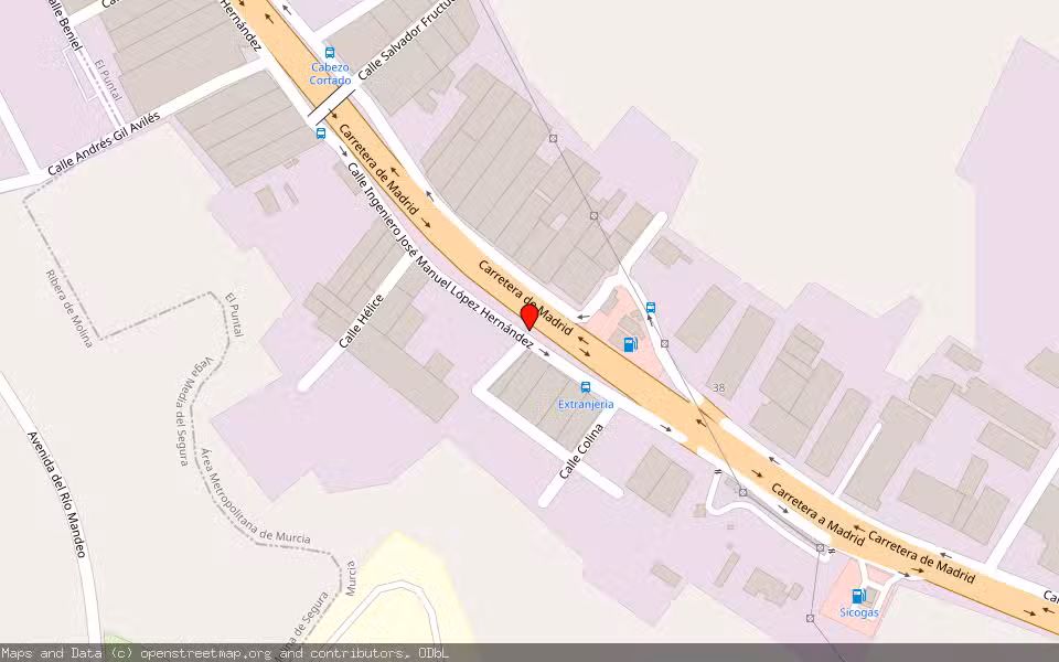 Mapa de Subasta Inmueble (Nave industrial) en Murcia