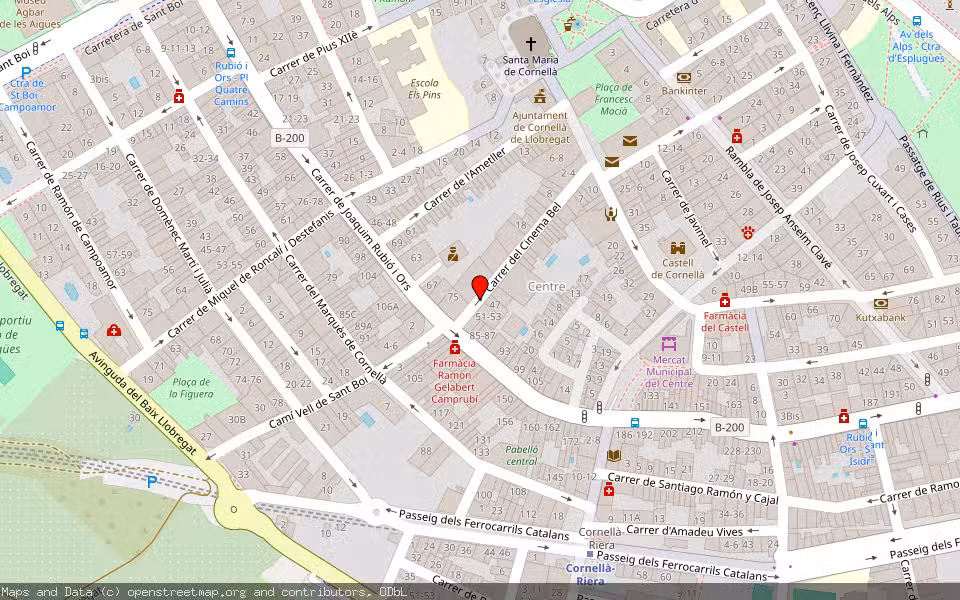 Mapa de Subasta Inmueble (Vivienda) en Cornella De Llobregat, Barcelona