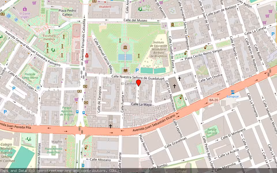 Mapa de Subasta Inmueble (Garaje) en Badajoz