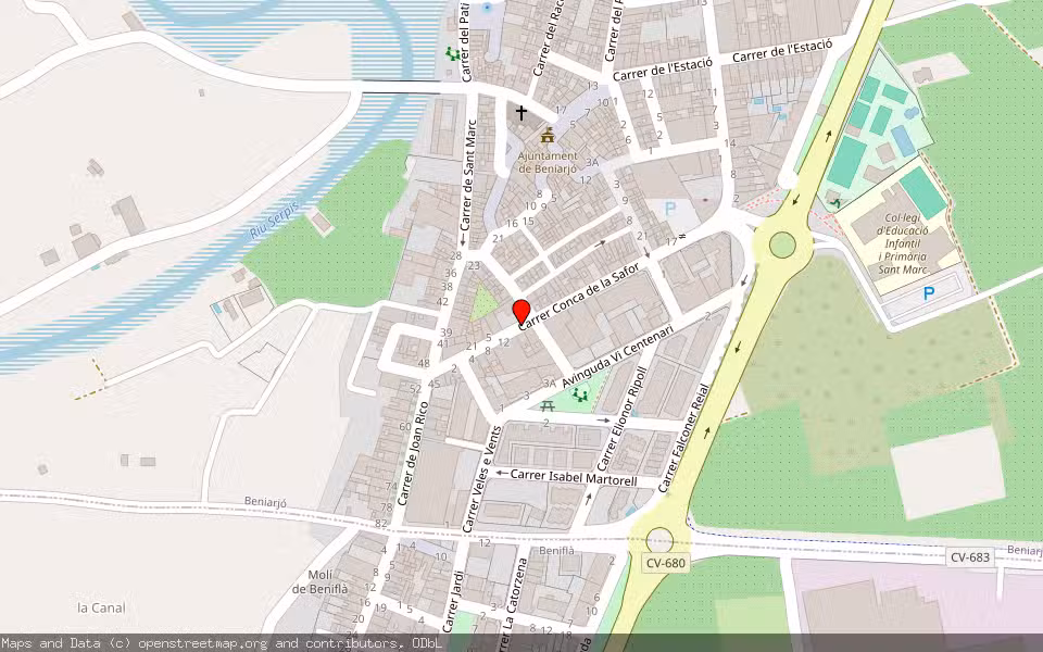 Mapa de Subasta Inmueble (Local comercial) en Beniarjo, Valencia/València