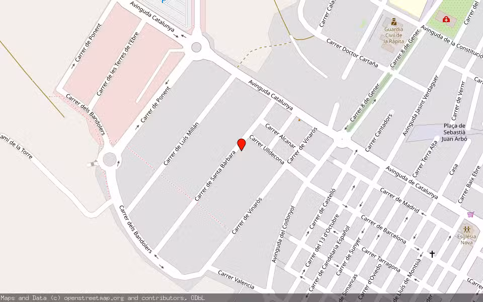 Mapa de Subasta Inmueble (Local comercial) en La Ràpita, Tarragona