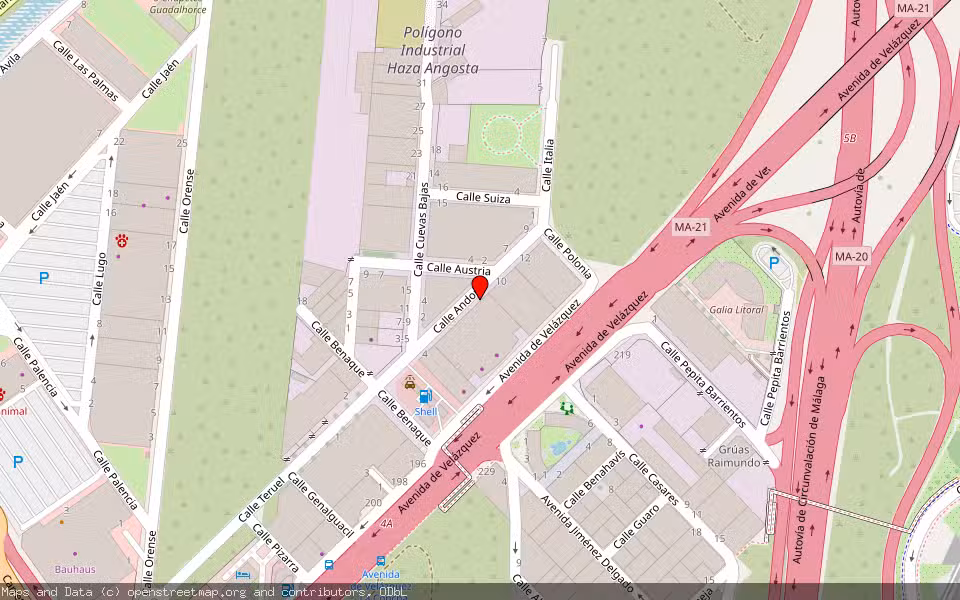 Mapa de Subasta Inmueble (Otros) en Málaga