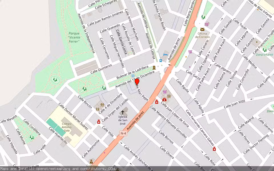 Mapa de Subasta Inmueble (Local comercial) en El Cuervo, Sevilla