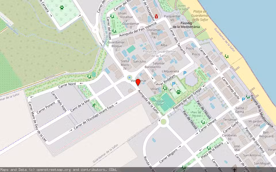 Mapa de Subasta Inmueble (Vivienda) en Guardamar, Valencia/València