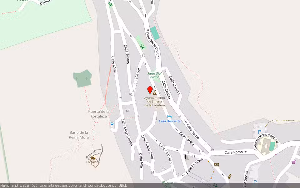 Mapa de Subasta Inmueble (Vivienda) en Jimena De La Frontera, Cádiz