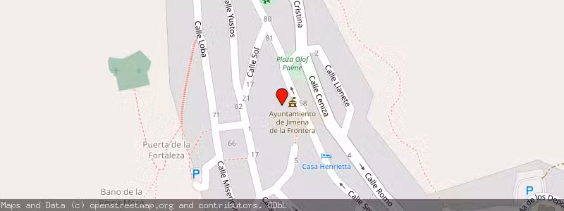 Mapa de Subasta de Inmueble (Vivienda) en Jimena De La Frontera, Cádiz 