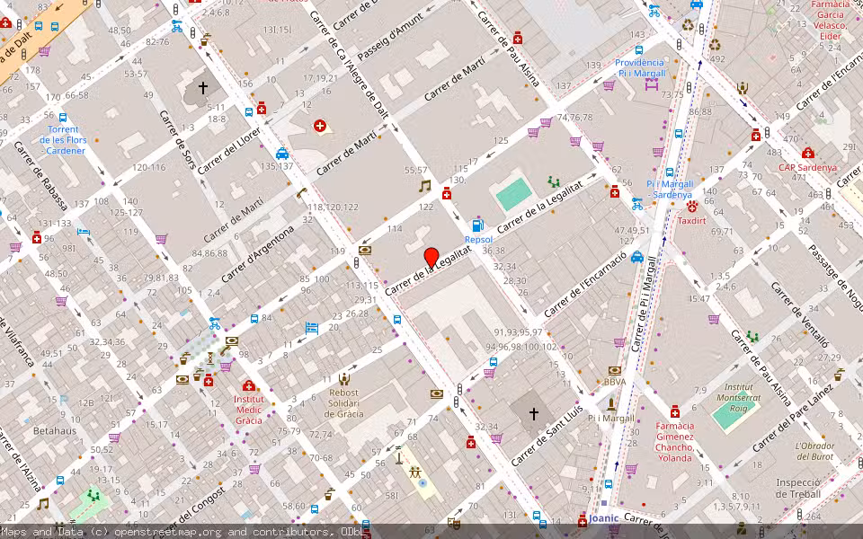 Mapa de Subasta Inmueble (Vivienda) en Barcelona
