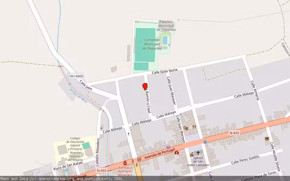 Mapa de Subasta Inmueble (Solar) en Rosal De La Frontera, Huelva