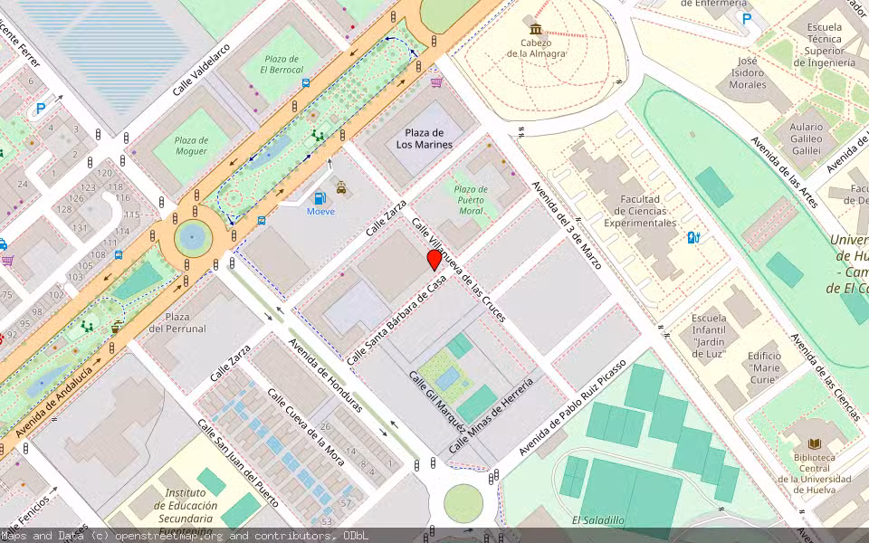 Mapa de Subasta Inmueble (Vivienda) en Huelva