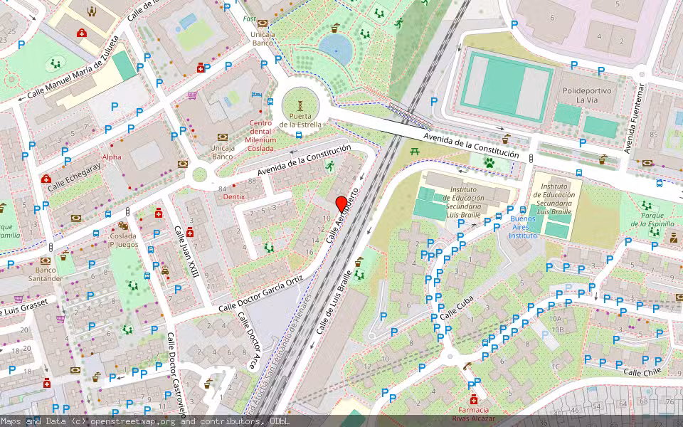 Mapa de Subasta Inmueble (Vivienda) en Coslada, Madrid