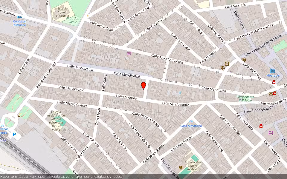 Mapa de Subasta Inmueble (Vivienda) en Almansa, Albacete