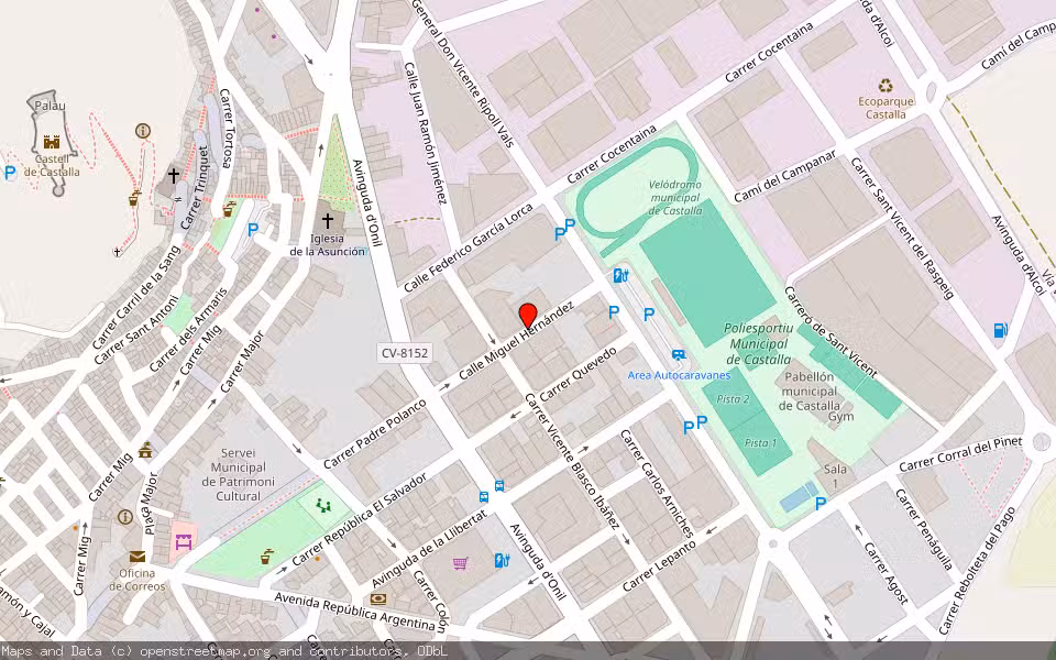 Mapa de Subasta Inmueble (Vivienda) en Castalla, Alicante/Alacant