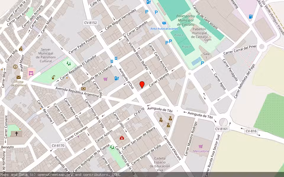 Mapa de Subasta Inmueble (Vivienda) en Castalla, Alicante/Alacant